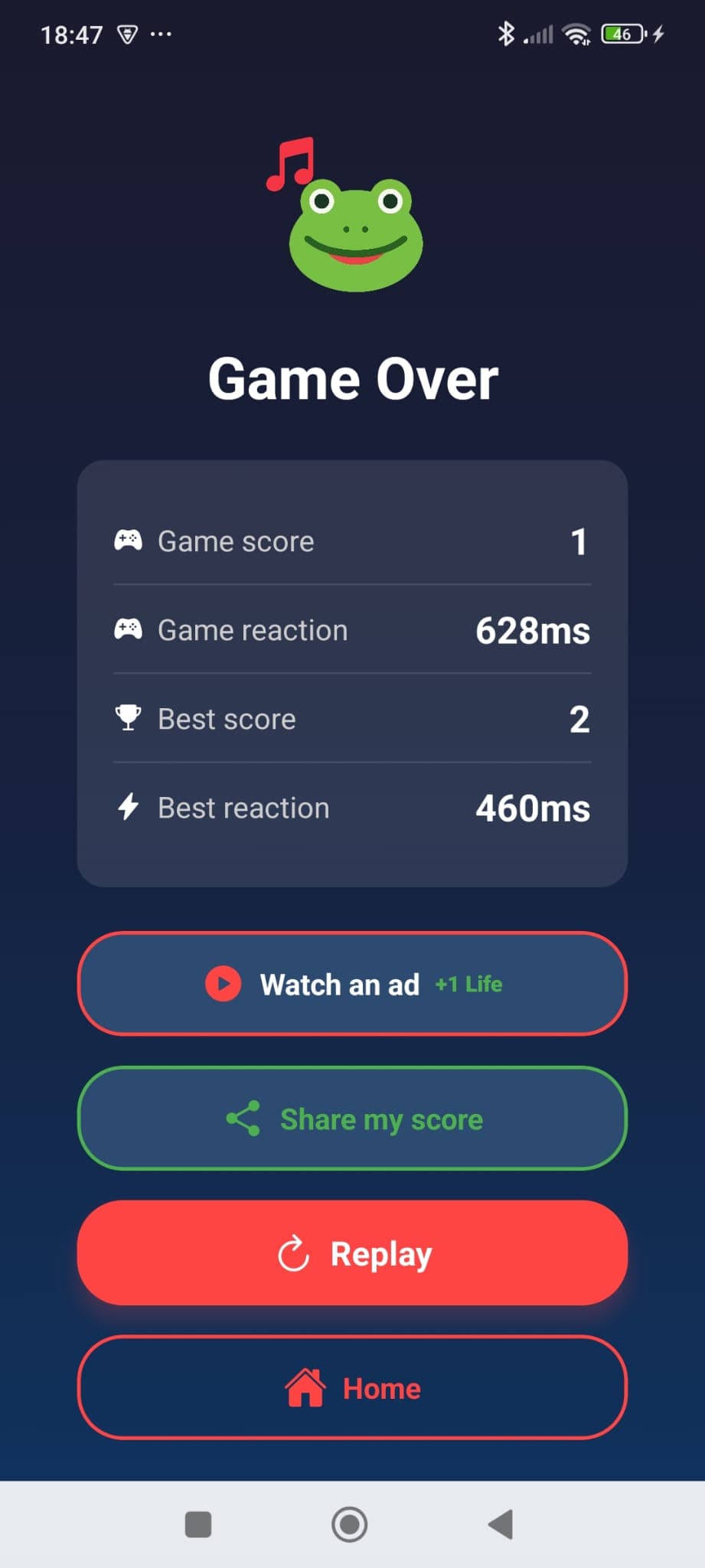 Sound Reflex - Game Over